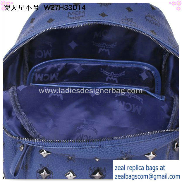 High Quality Replica MCM Stark Studded Small Backpack MC2089S Royal